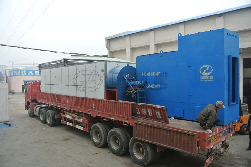 全套設備裝完,貨車駛離廠區